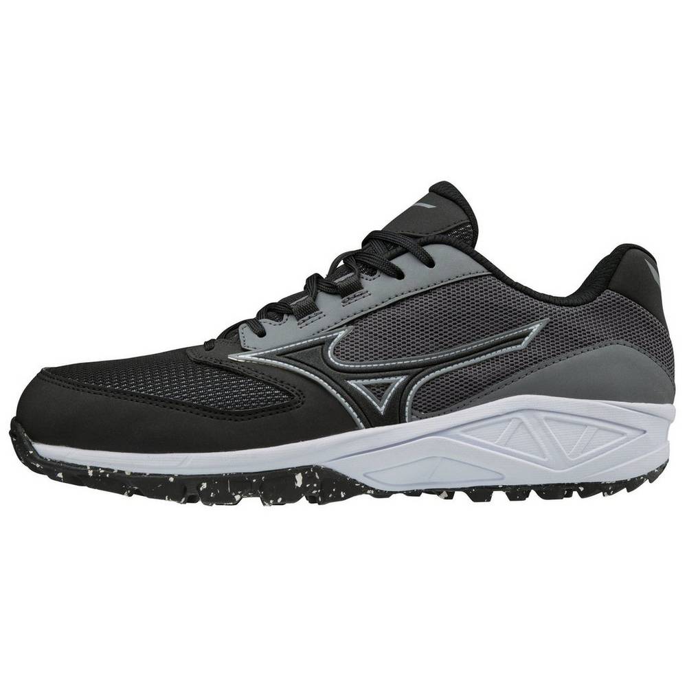Panske Botasky Mizuno Dominant All Surface Nizke Turf Siva/Čierne Vypredaj RGJW53879